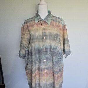 Men's Multicolor Tie-Dye Casual Button Down Shirt